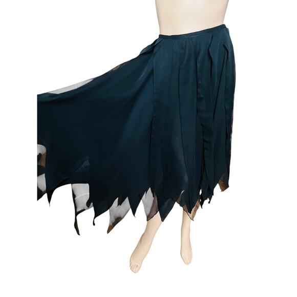 Giorgio Sant'Angelo Vintage Midi Length Skirt in Black Sz 4 Zipper side Closure - Picture 2 of 10